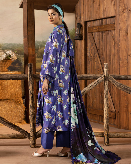 Printed Slub Stapple Shirt With Printed Slub Stapple Dupatta