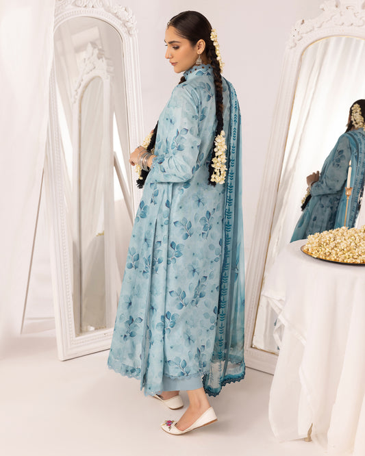 Digital Printed Karandi Shirt With Digital Printed Crinkle Dupatta & Karandi Dyed Trouser