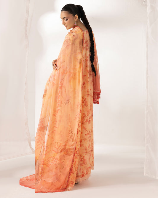 Digital Printed Karandi Shirt With Digital Printed Crinkle Dupatta & Karandi Dyed Trouser