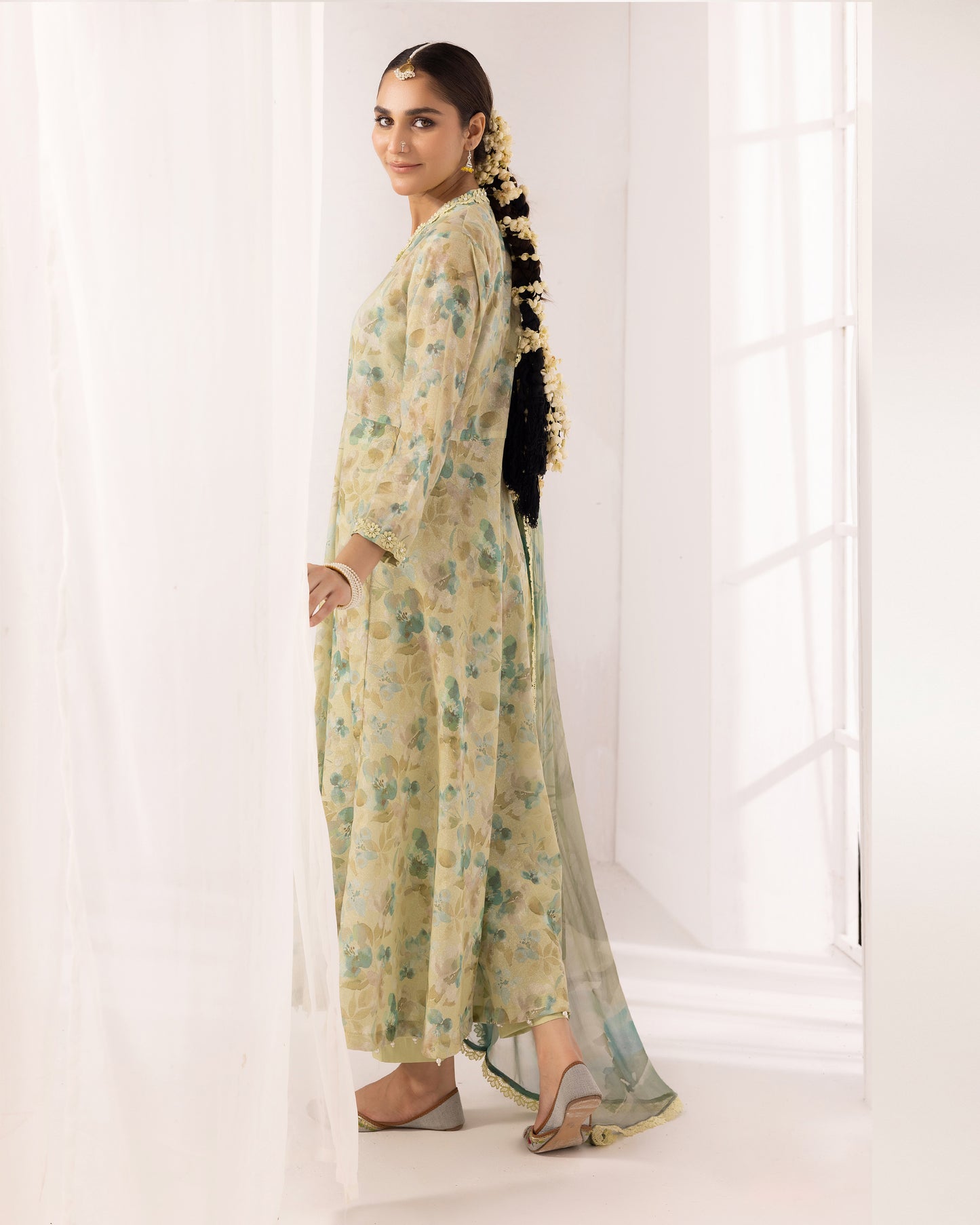 Digital Printed Karandi Shirt With Digital Printed Crinkle Dupatta & Karandi Dyed Trouser