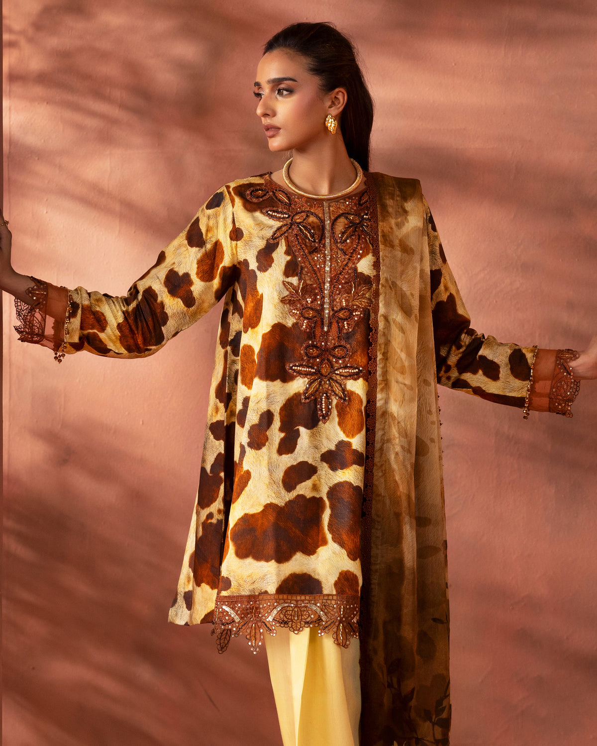 Sepia Horizon – 3-Piece Unstitched