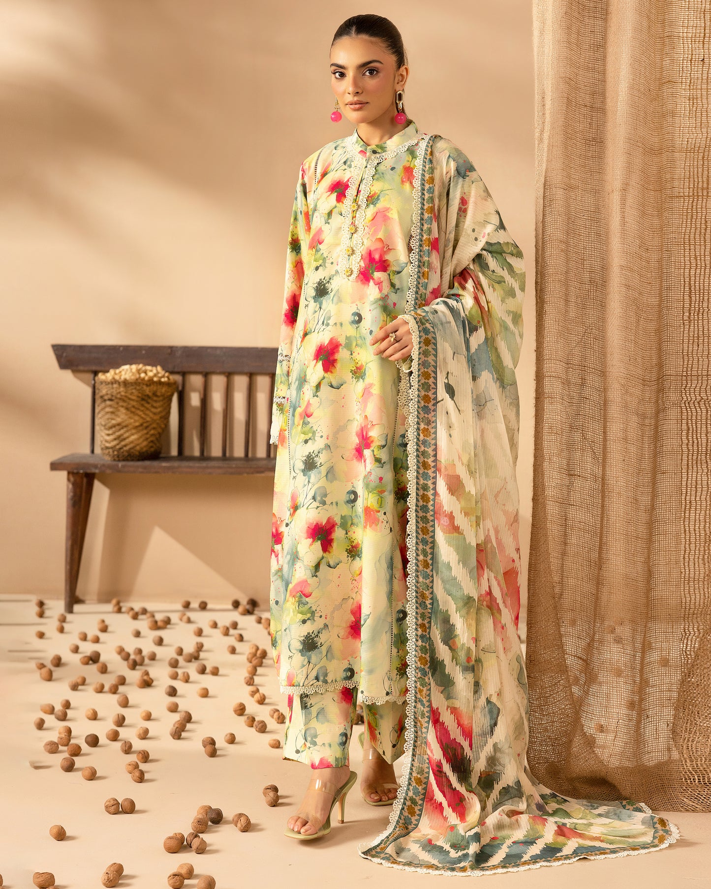 Staple Dora Digital Printed Collection With Diamond Printed Dupatta