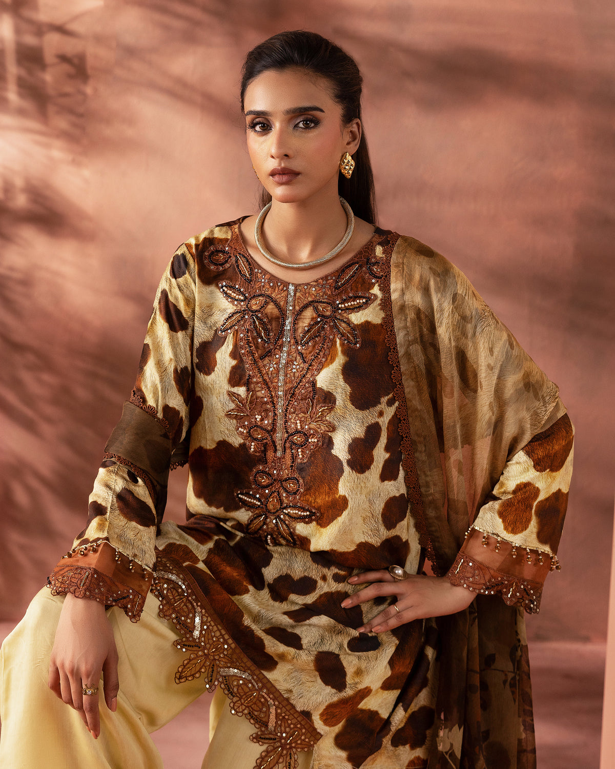 Sepia Horizon – 3-Piece Unstitched