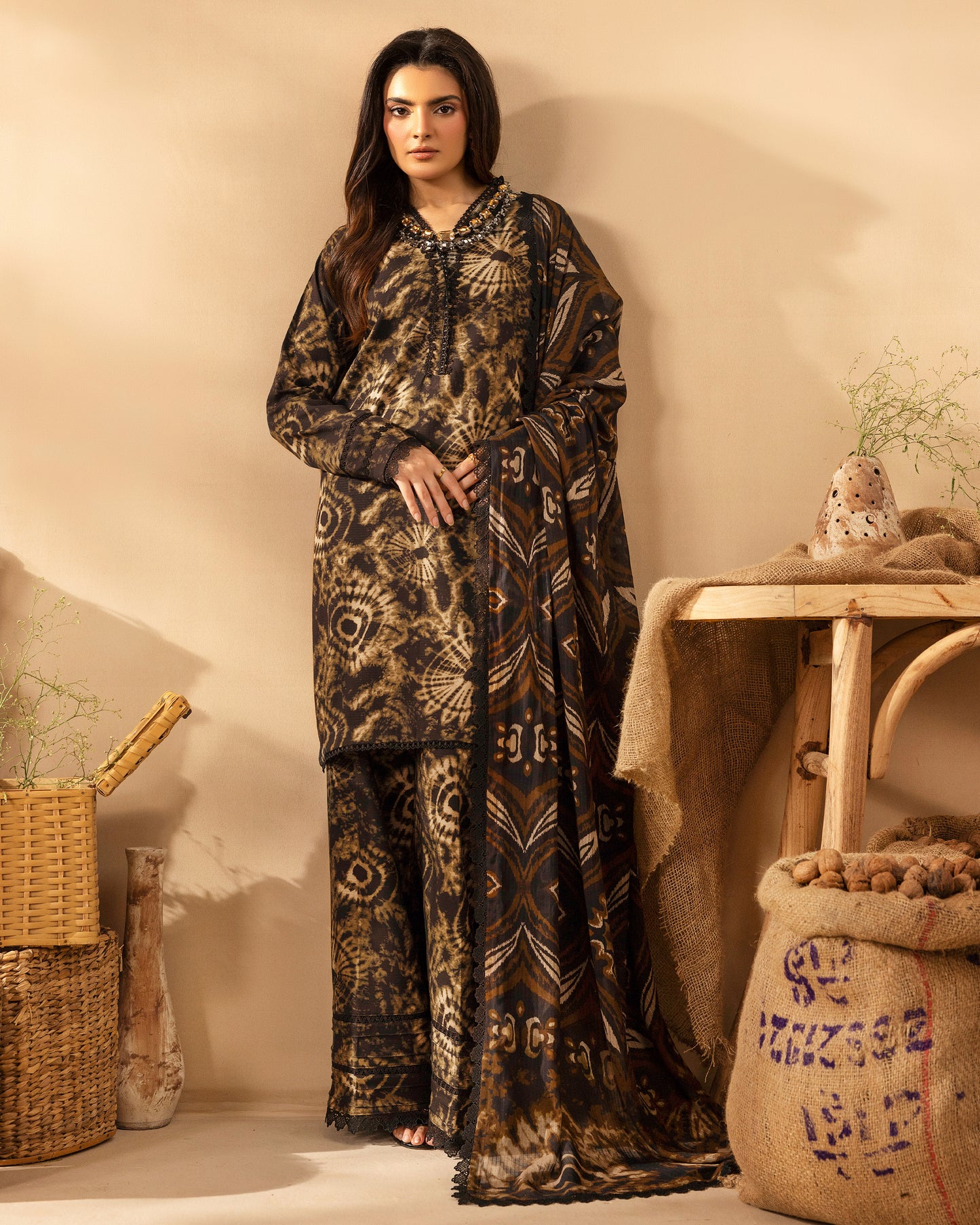 Staple Dora Digital Printed Collection With Diamond Printed Dupatta