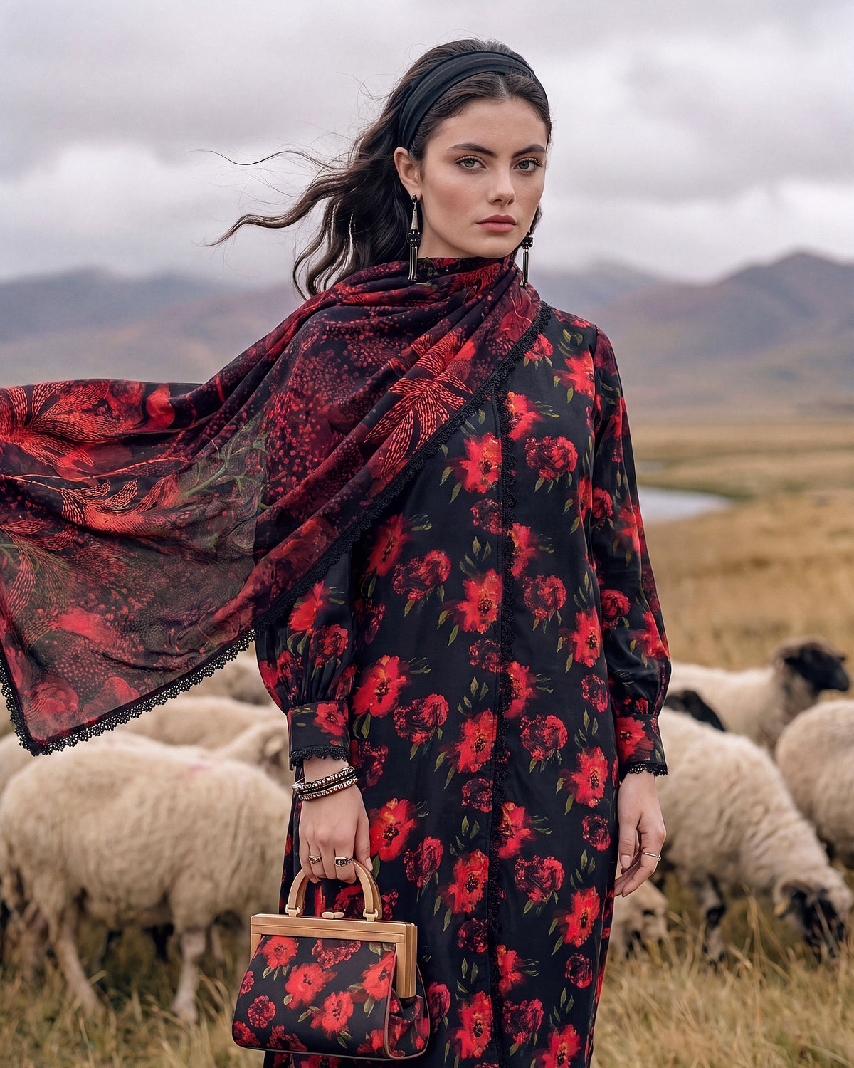 Obsidian Rose – 3-Piece Unstitched