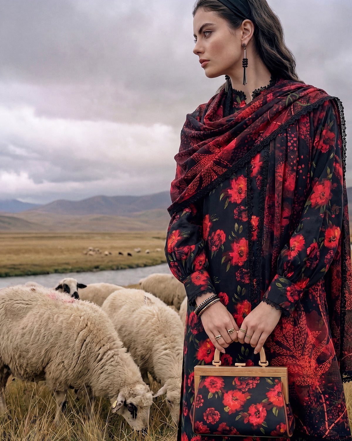 Obsidian Rose – 3-Piece Unstitched