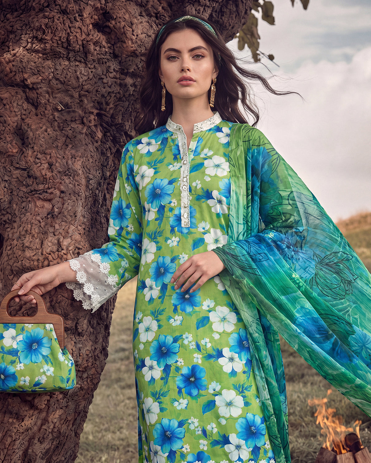 Oceanic Flora – 3-Piece Unstitched