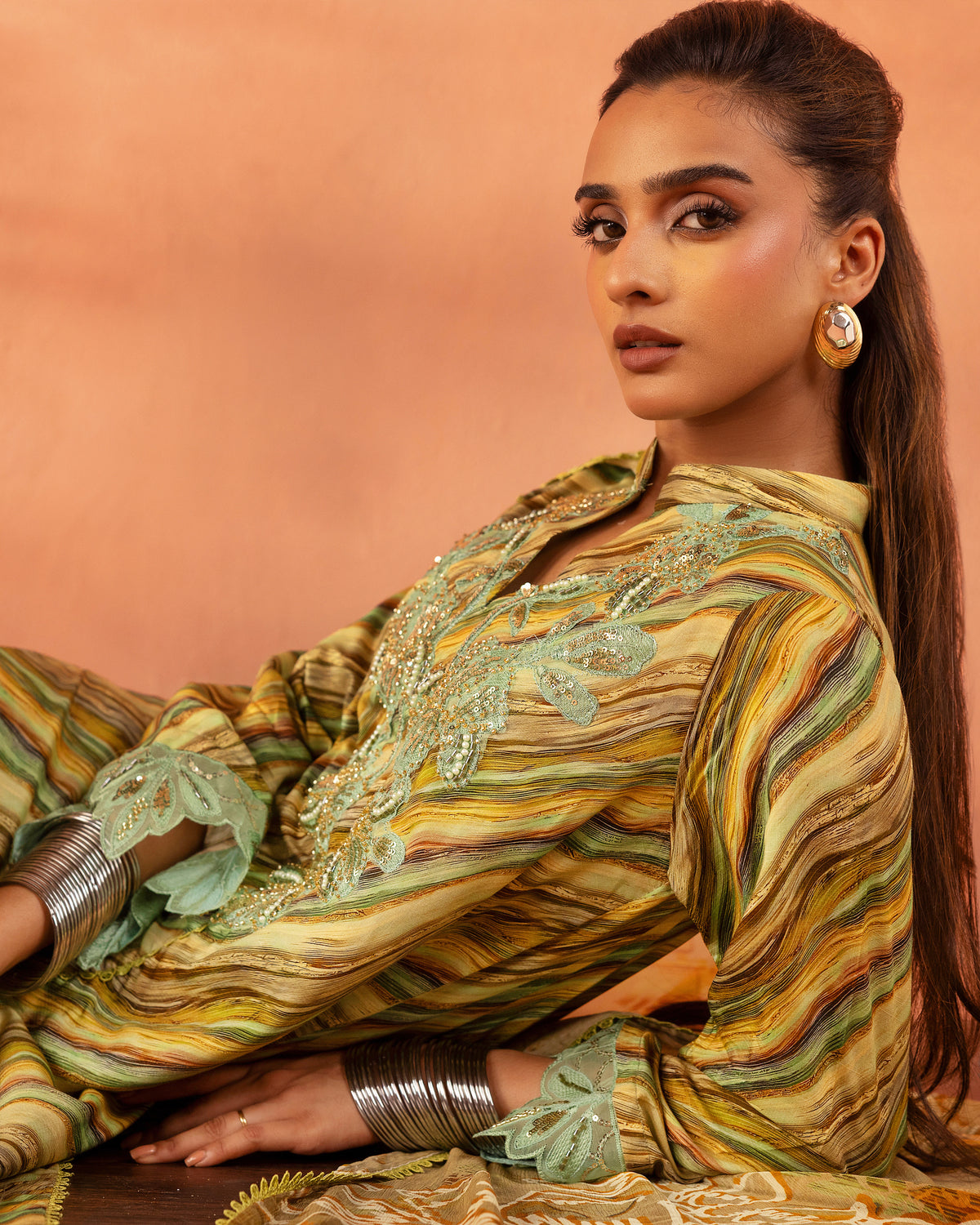 Pistachio Cascade – 3-Piece Unstitched