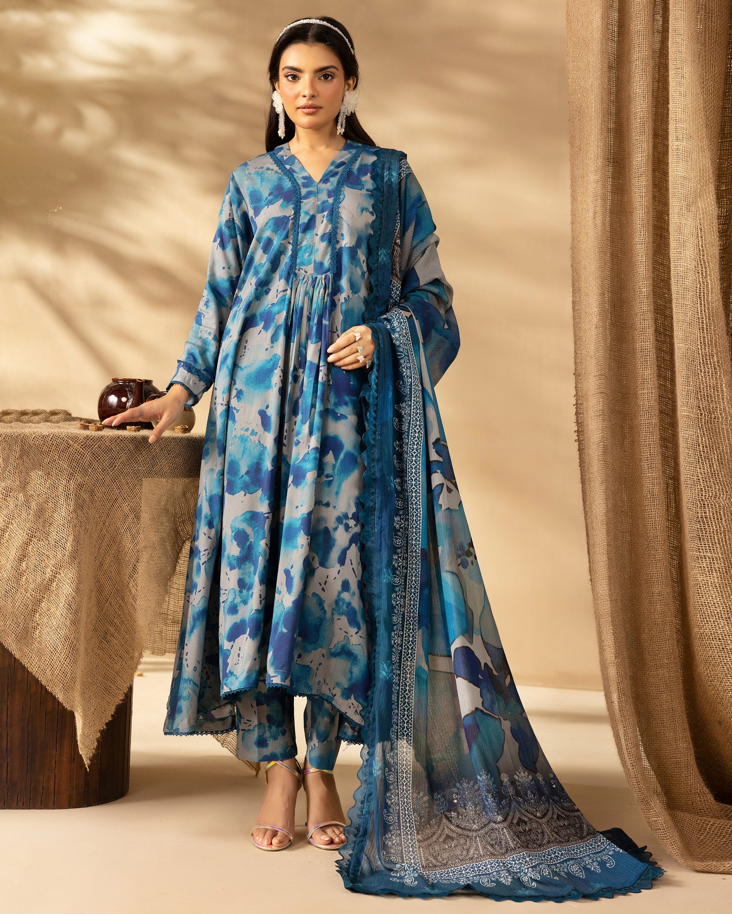 Staple Dora Digital Printed Collection With Diamond Printed Dupatta