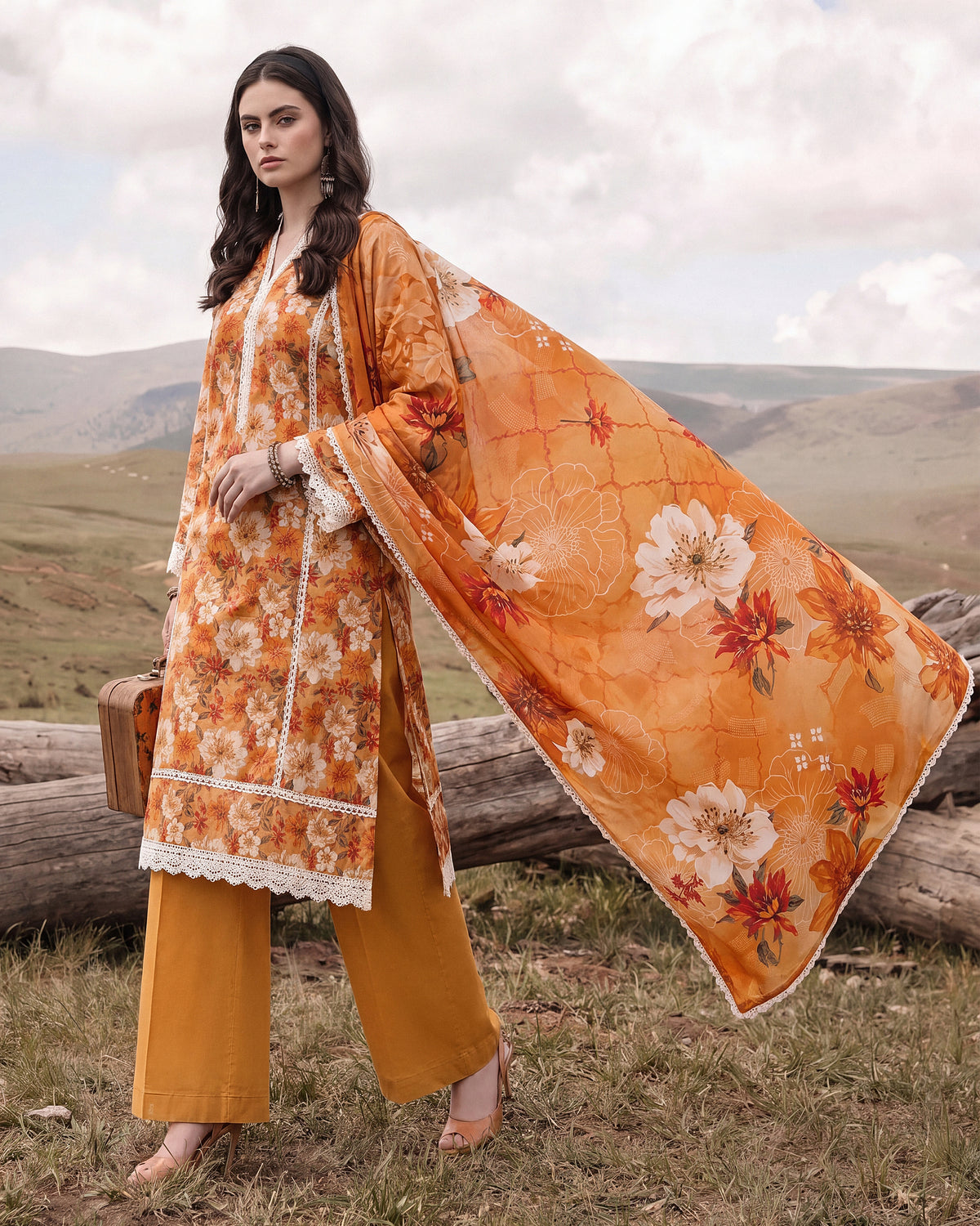 Sunset Blossom – 3-Piece Unstitched
