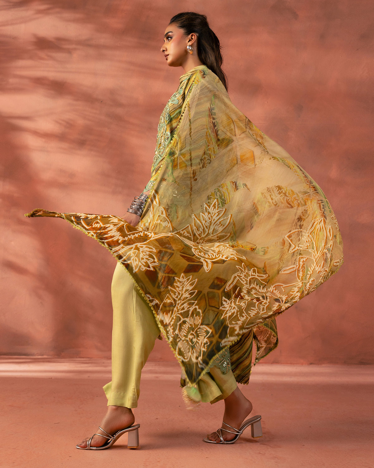 Pistachio Cascade – 3-Piece Unstitched