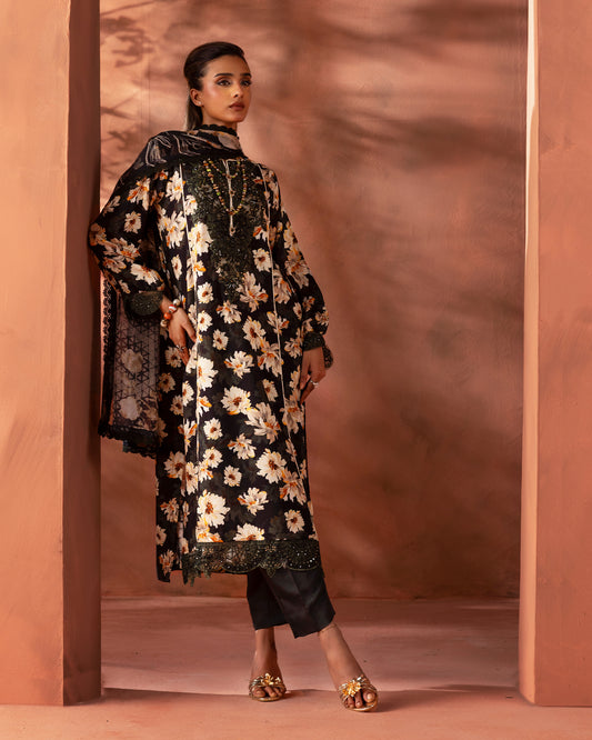 Noir Flora – 3-Piece Unstitched