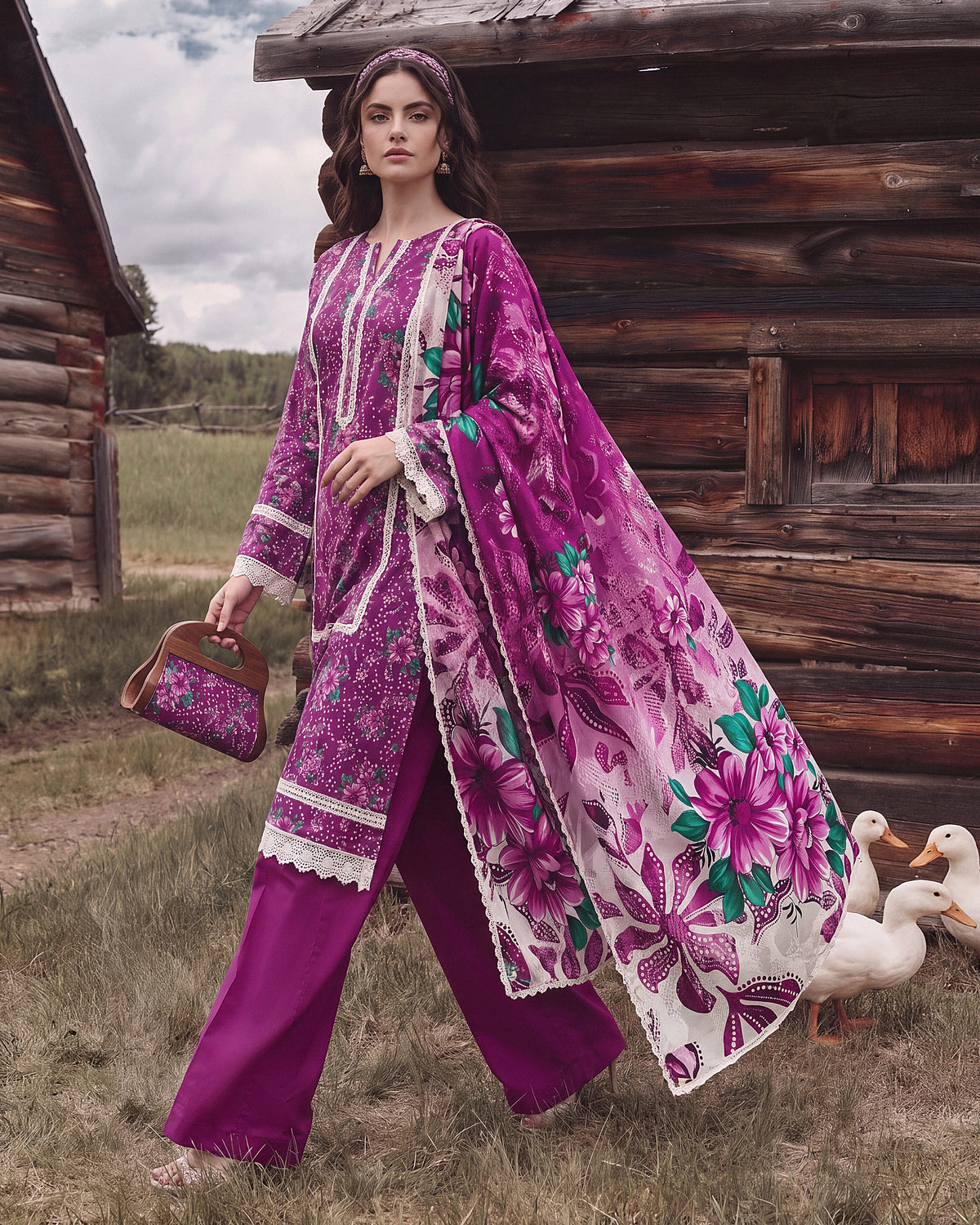 Orchid Bloom – 3-Piece Unstitched
