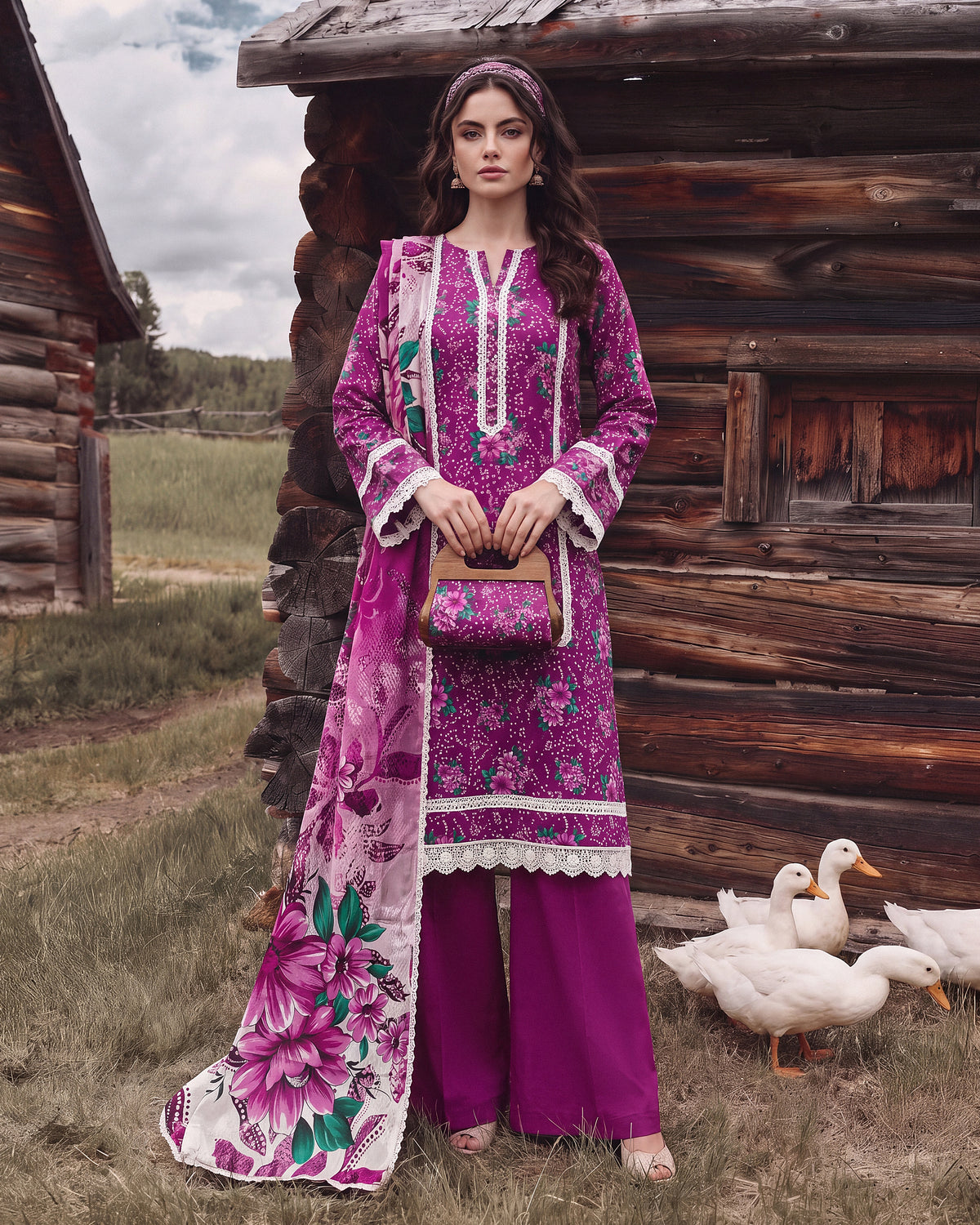 Orchid Bloom – 3-Piece Unstitched