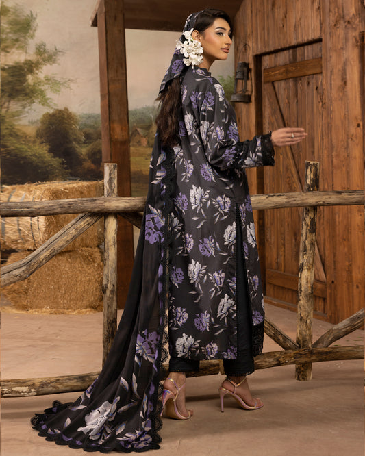 Printed Slub Stapple Shirt With Printed Slub Stapple Dupatta